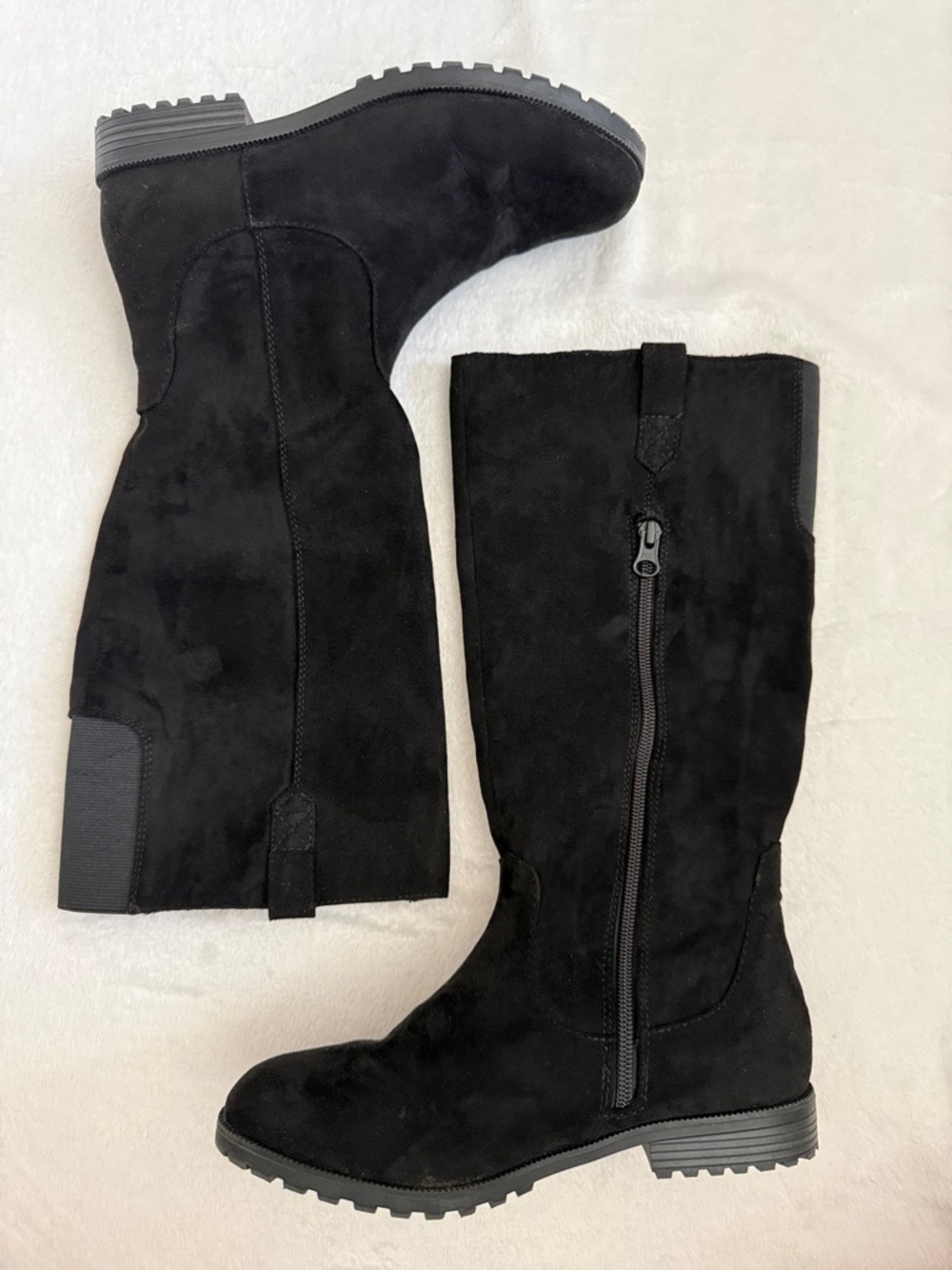 Cat & Jack | Kaitlyn Faux Suede Tall Lug Sole Boots Black (4)